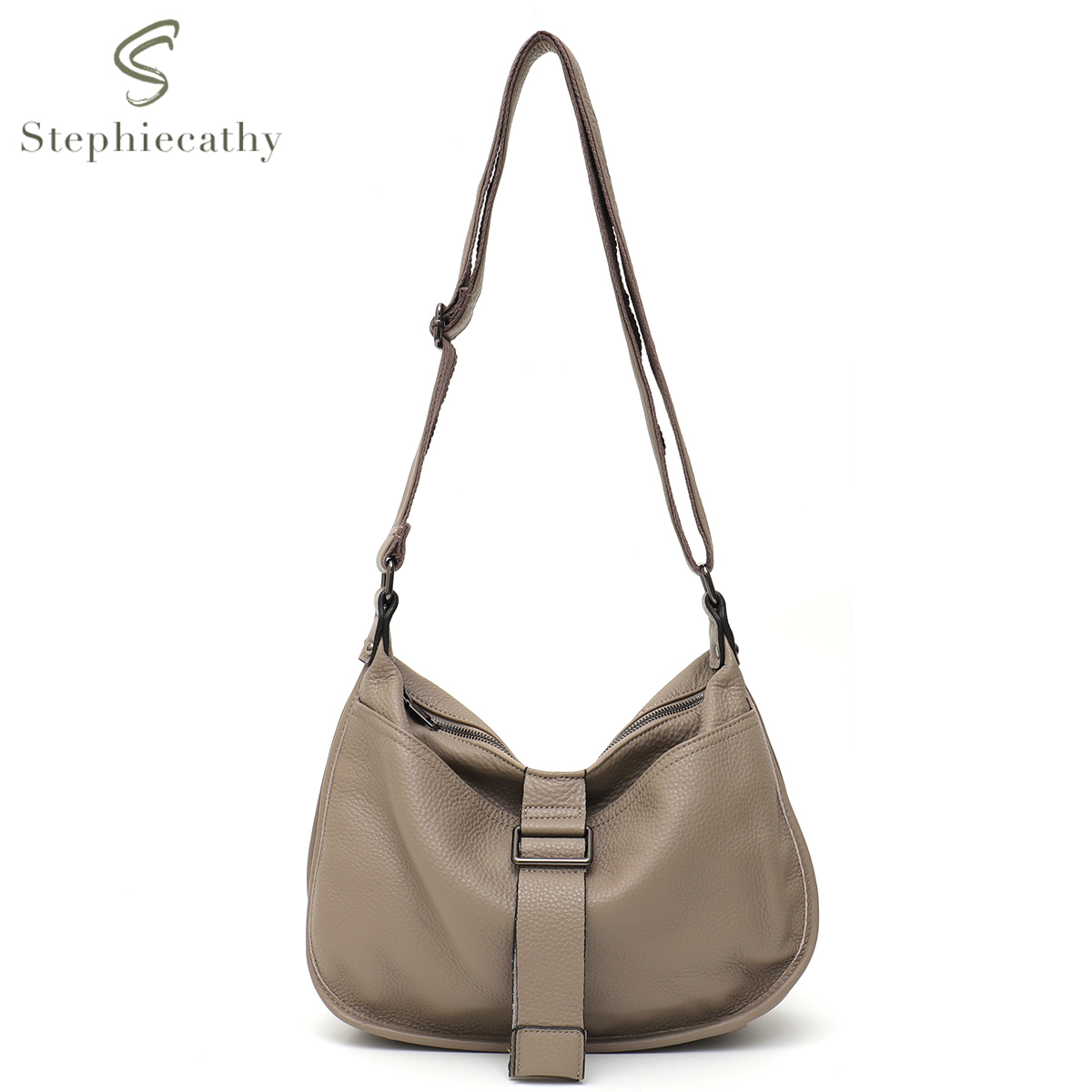 Hobo Bag Slouchy - Bolsa de ombro de couro genuíno