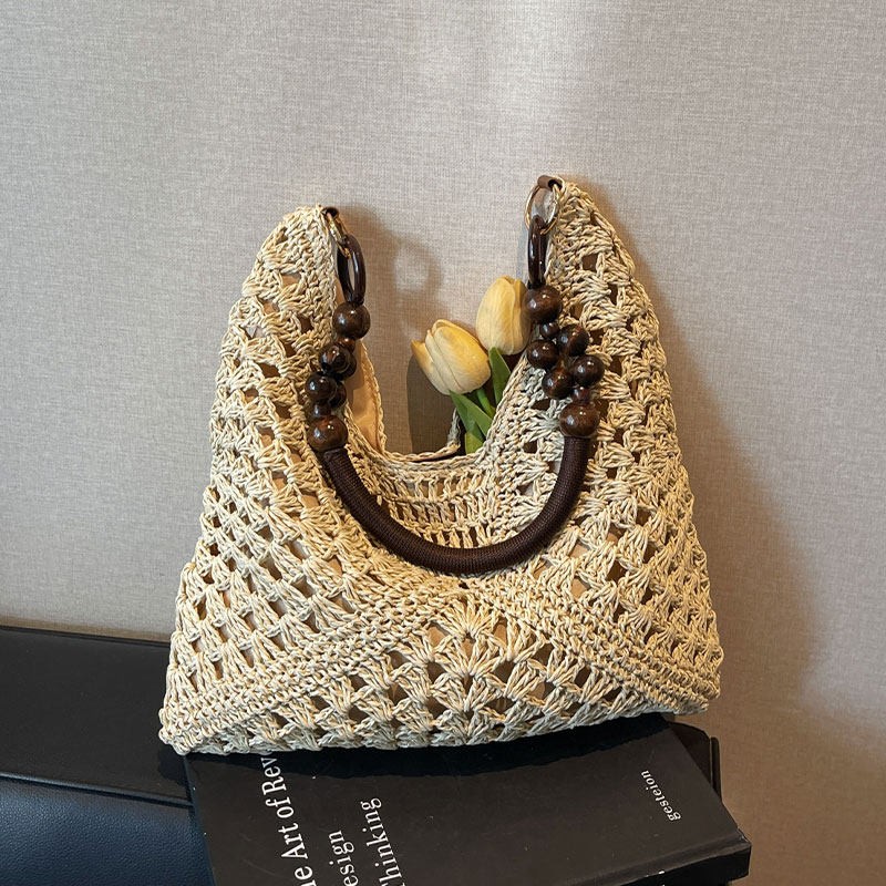 Woven Straw Bag - Bolsa de Ombro Grande de Palha