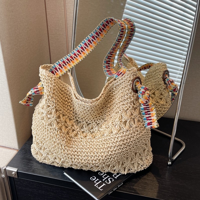 Woven Straw Bag - Bolsa de Palha Trançada Feminina Estilo