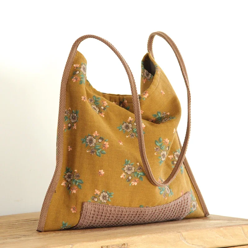 Hobo Bag Slouchy - Bolsa de algodão feminina, tecido macio,