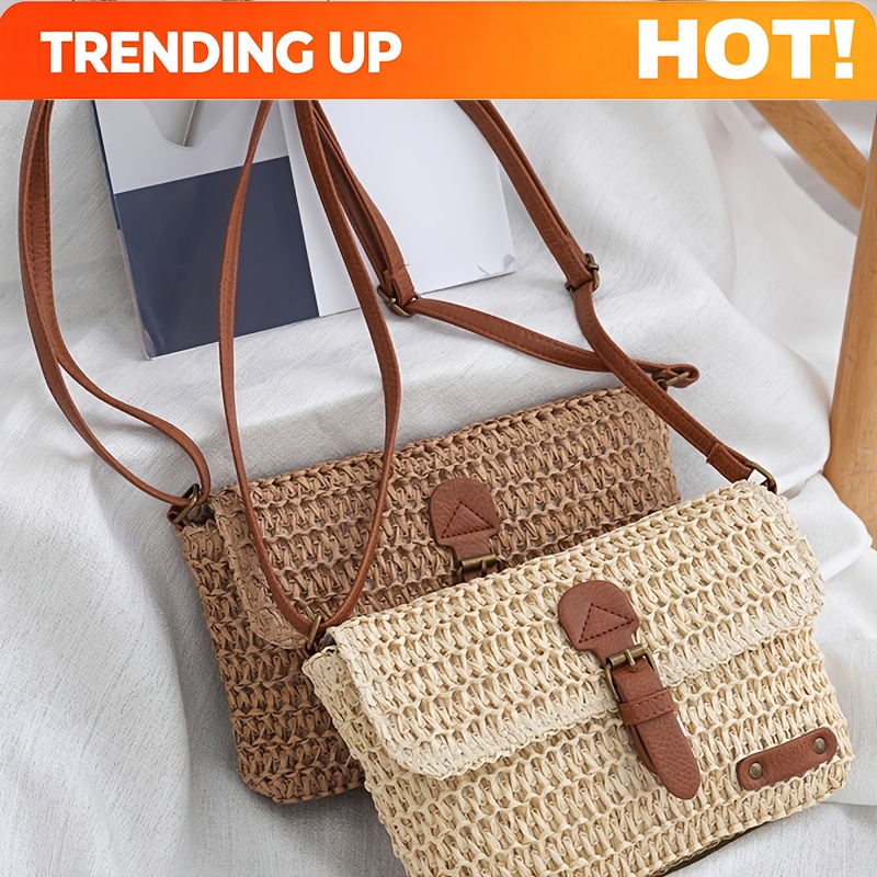 Bolsa Transversal Feminina de  - Woven Straw Bag avaliação e preço