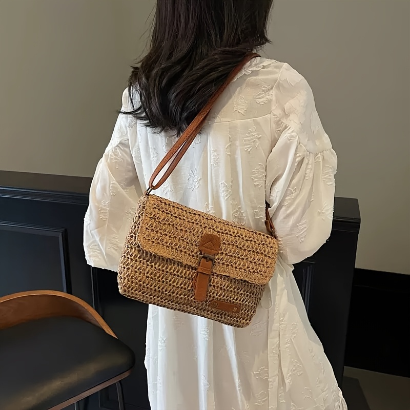 Bolsa Transversal Feminina de  - Woven Straw Bag avaliação e preço
