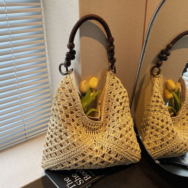 Bolsa de Ombro Grande de Palha - Woven Straw Bag avaliação e preço