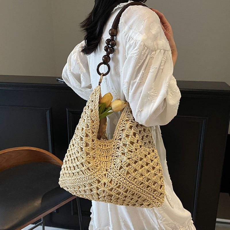 Bolsa de Ombro Grande de Palha - Woven Straw Bag avaliação e preço