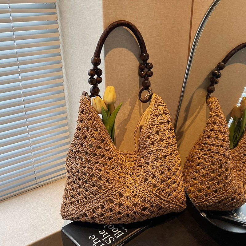 Bolsa de Ombro Grande de Palha - Woven Straw Bag avaliação e preço