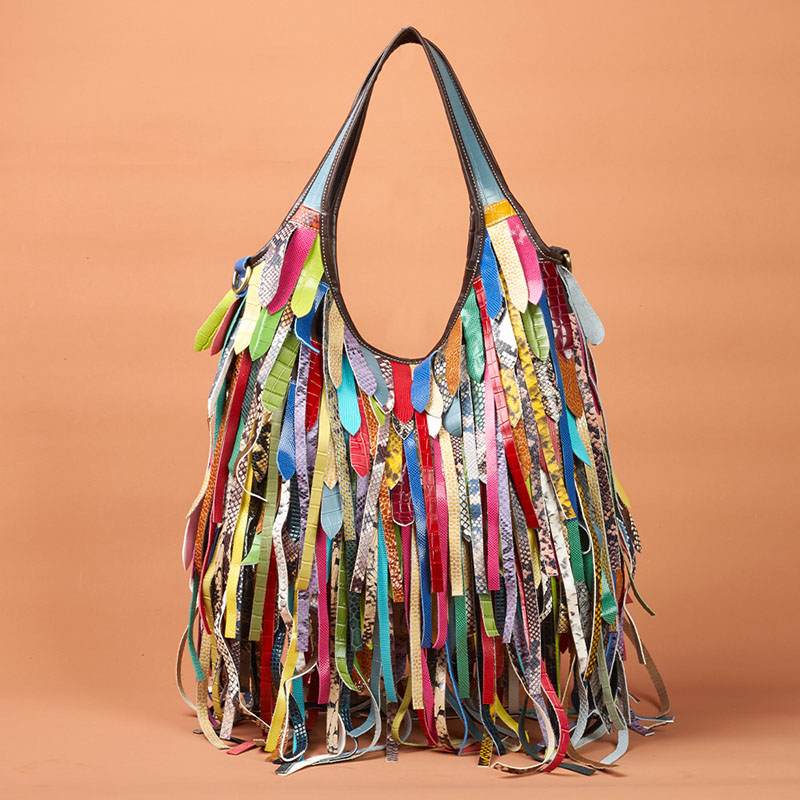 Colorido real pele de carneiro - Hobo Bag Slouchy avaliação e preço