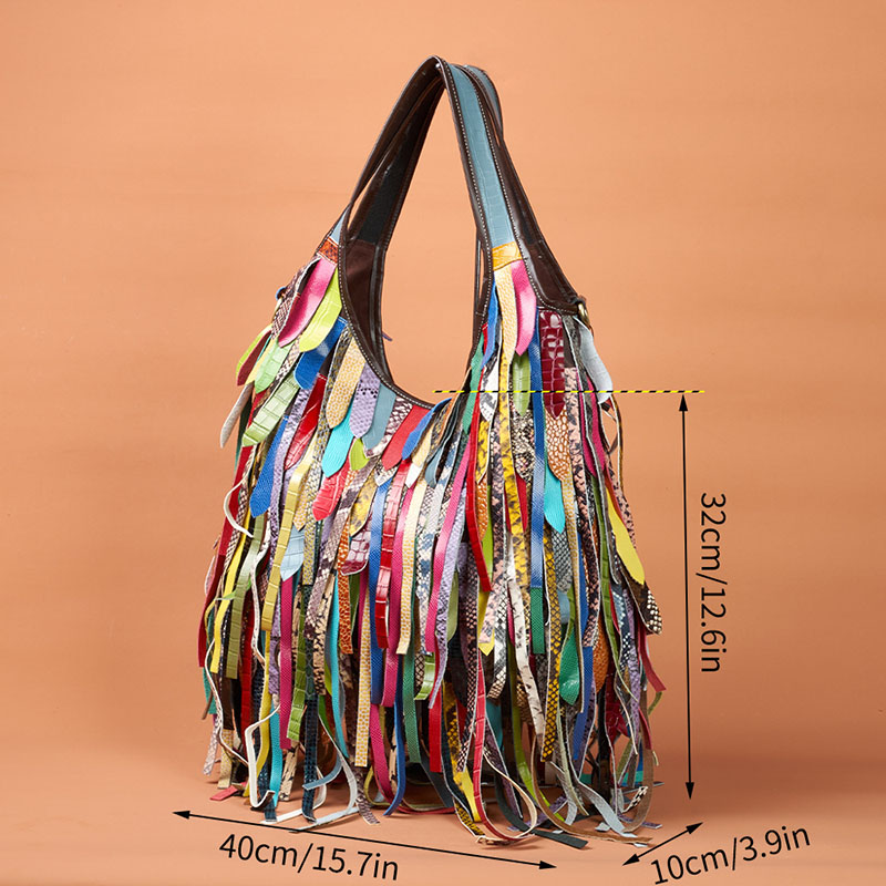Colorido real pele de carneiro - Hobo Bag Slouchy avaliação e preço