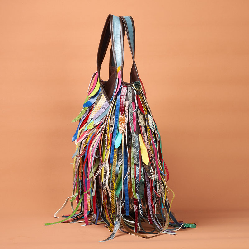 Colorido real pele de carneiro - Hobo Bag Slouchy avaliação e preço