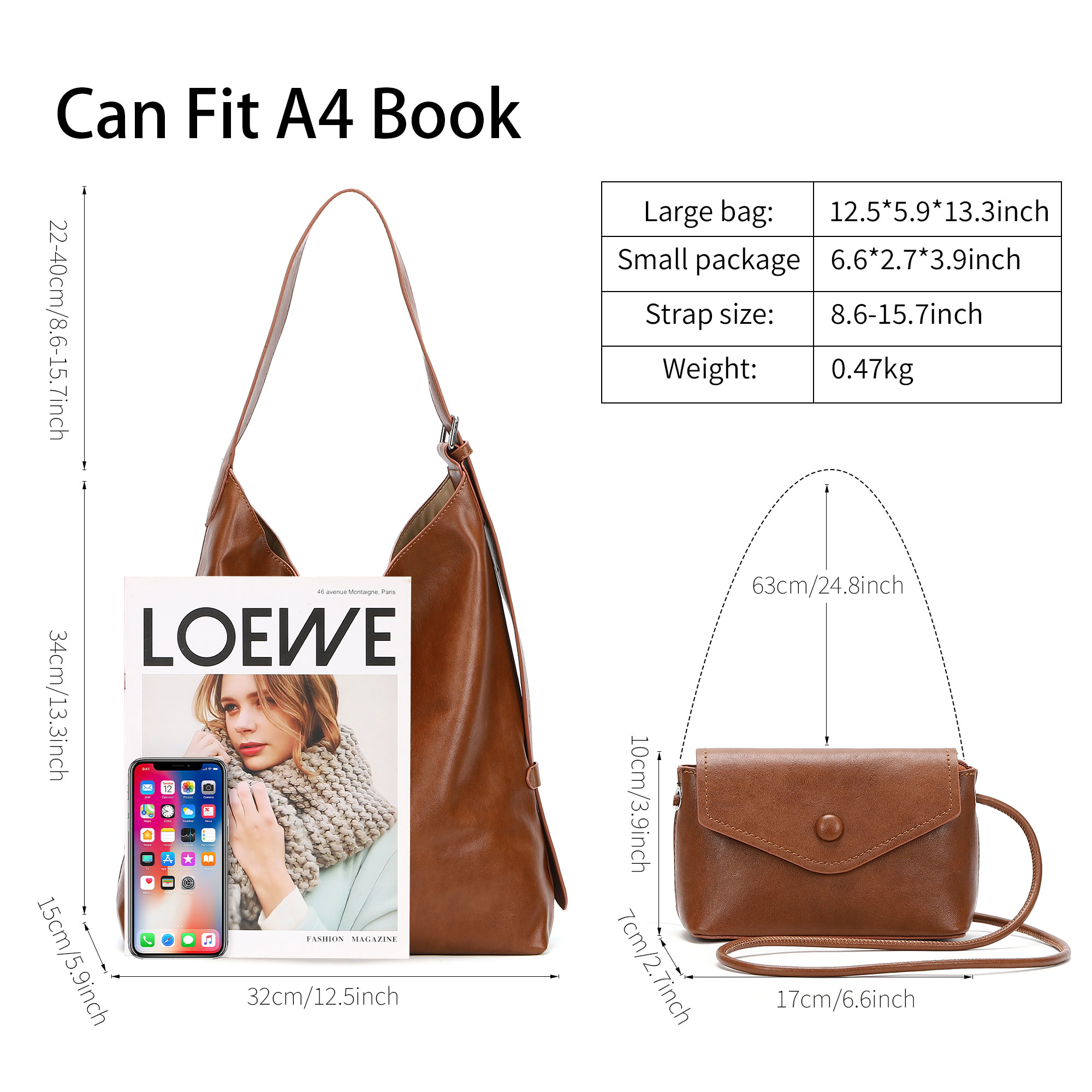 Bolsas Tote Hobo para Mulheres - Hobo Bag Slouchy avaliação e preço