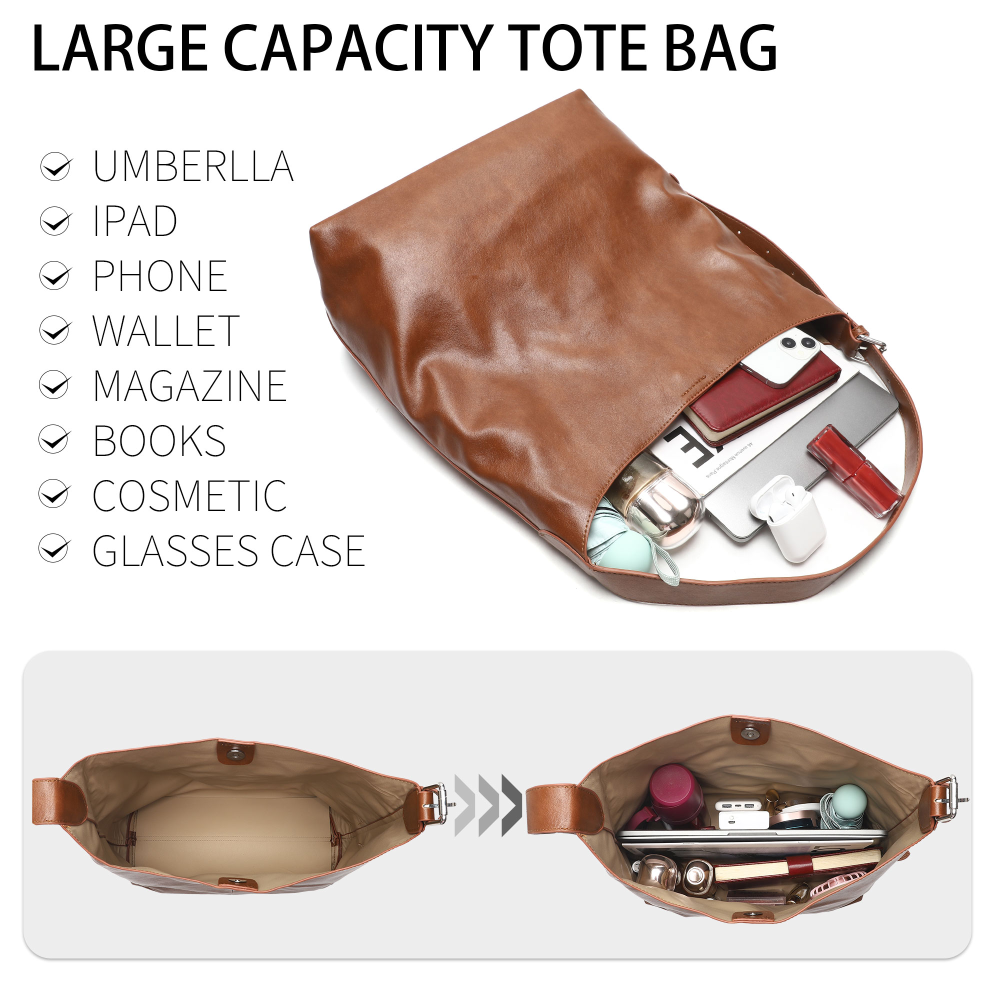 Bolsas Tote Hobo para Mulheres - Hobo Bag Slouchy avaliação e preço