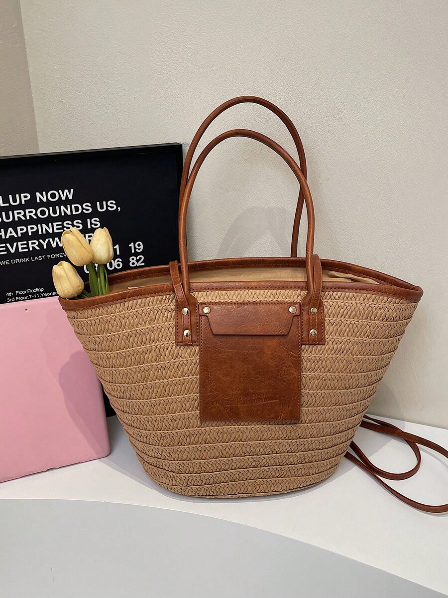 Bolsa de Ombro Grande de Palha - Woven Straw Bag avaliação e preço